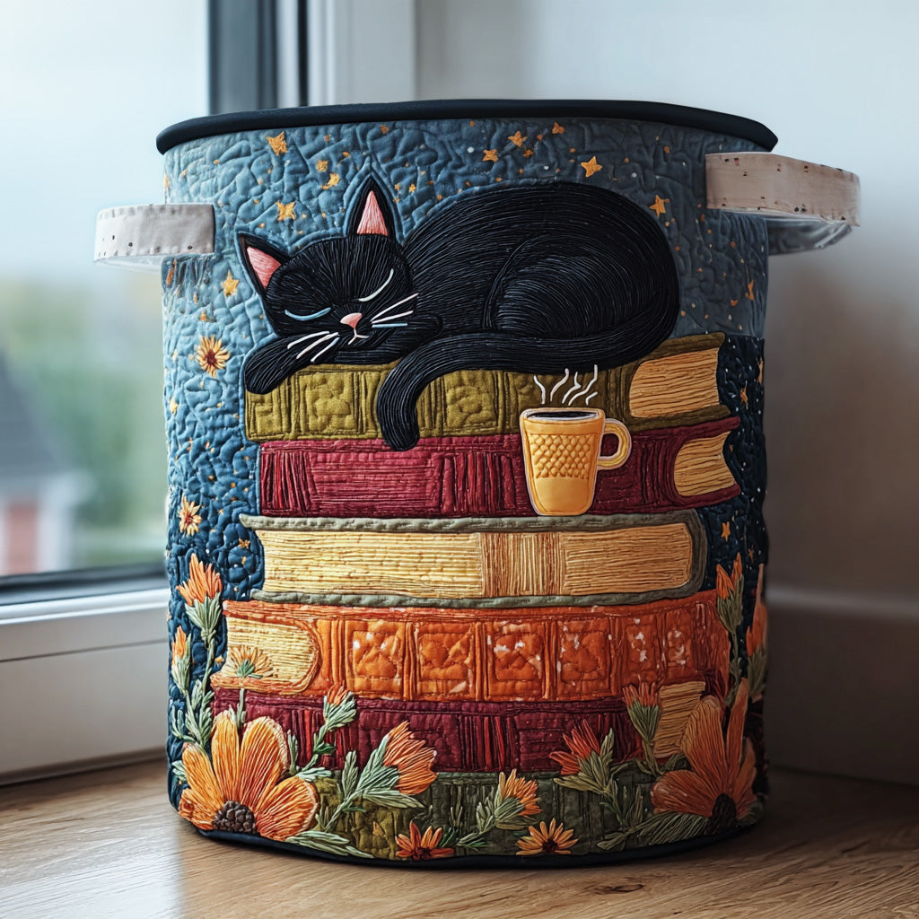 Gato Curioso | Cesta de Almacenaje Acolchada