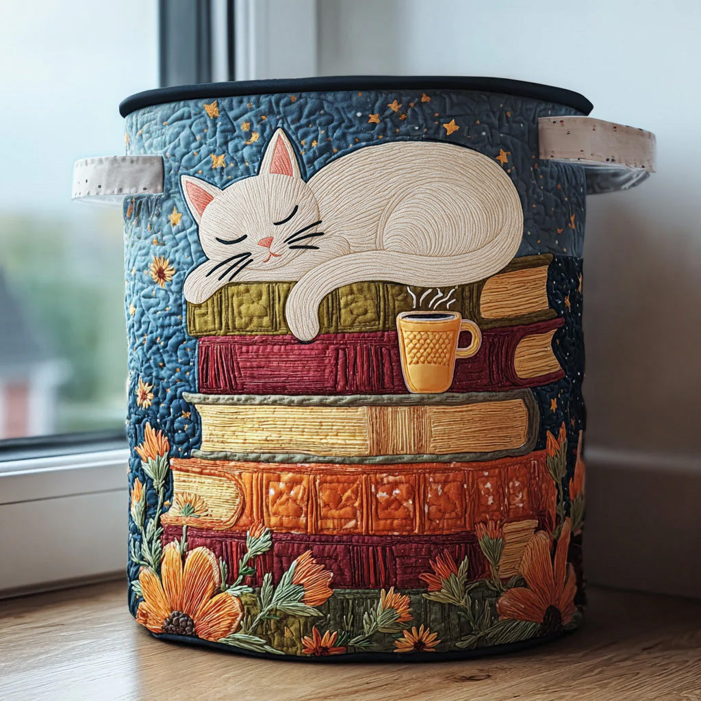 Gato Curioso | Cesta de Almacenaje Acolchada