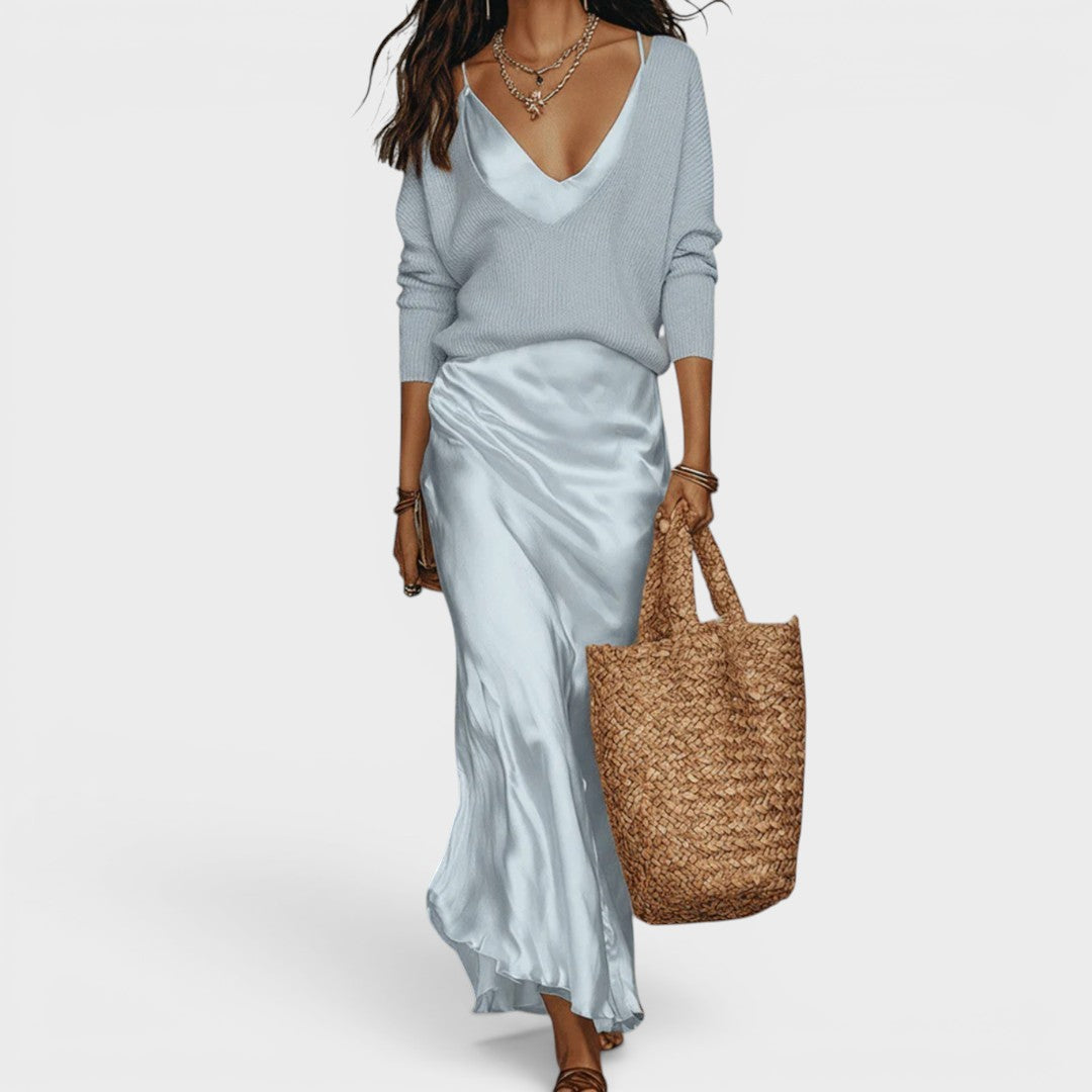 Oriane™ | Vestido midi satinado elegante