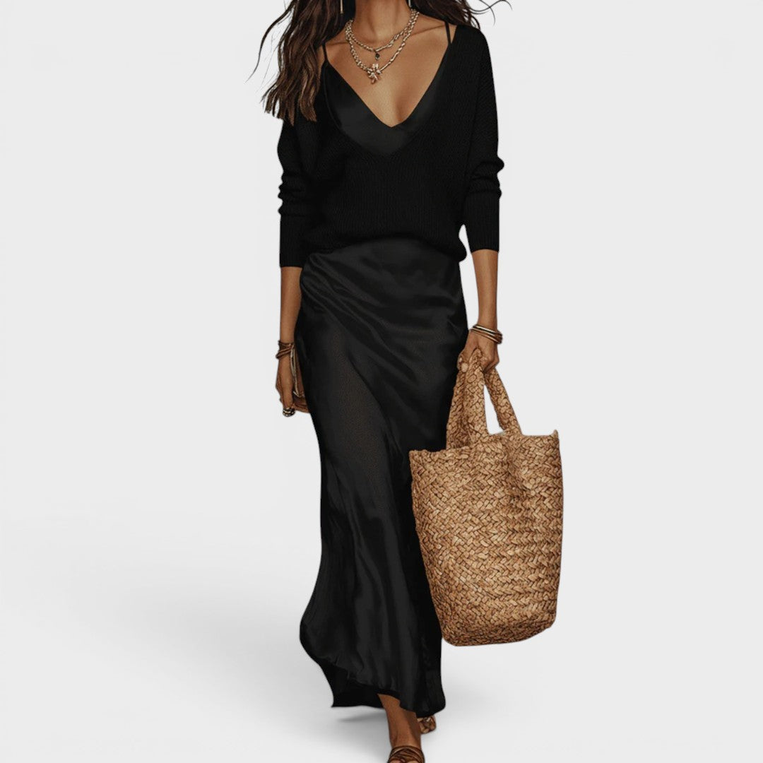 Oriane™ | Vestido midi satinado elegante