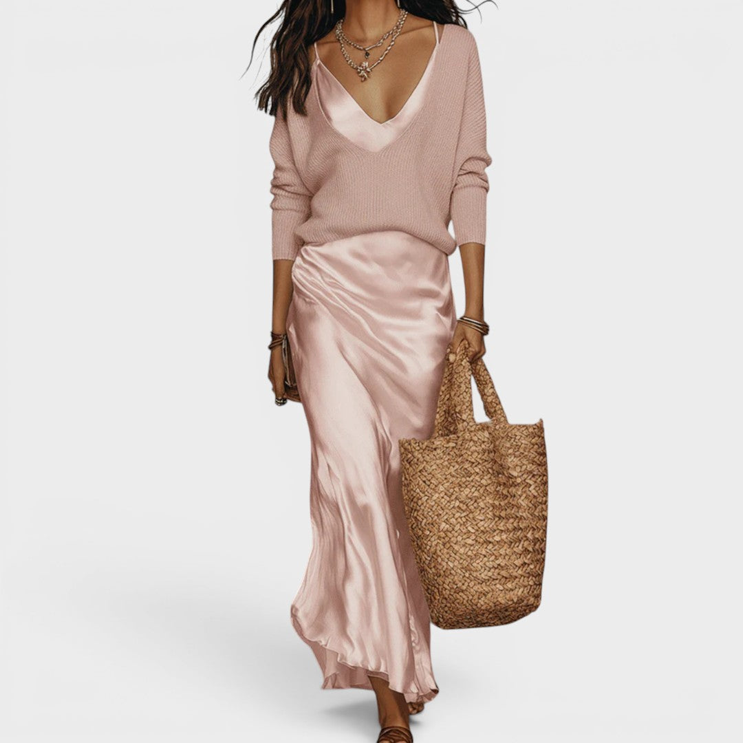 Oriane™ | Vestido midi satinado elegante