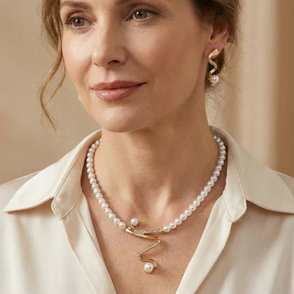 Almudena™ | Set de Collar y Pendientes con Perlas