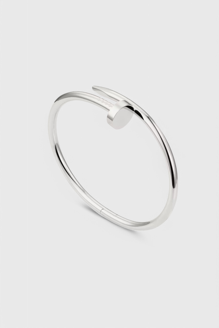 Pulsera Minimalista Inspirada en Clavos en Plata de Ley
