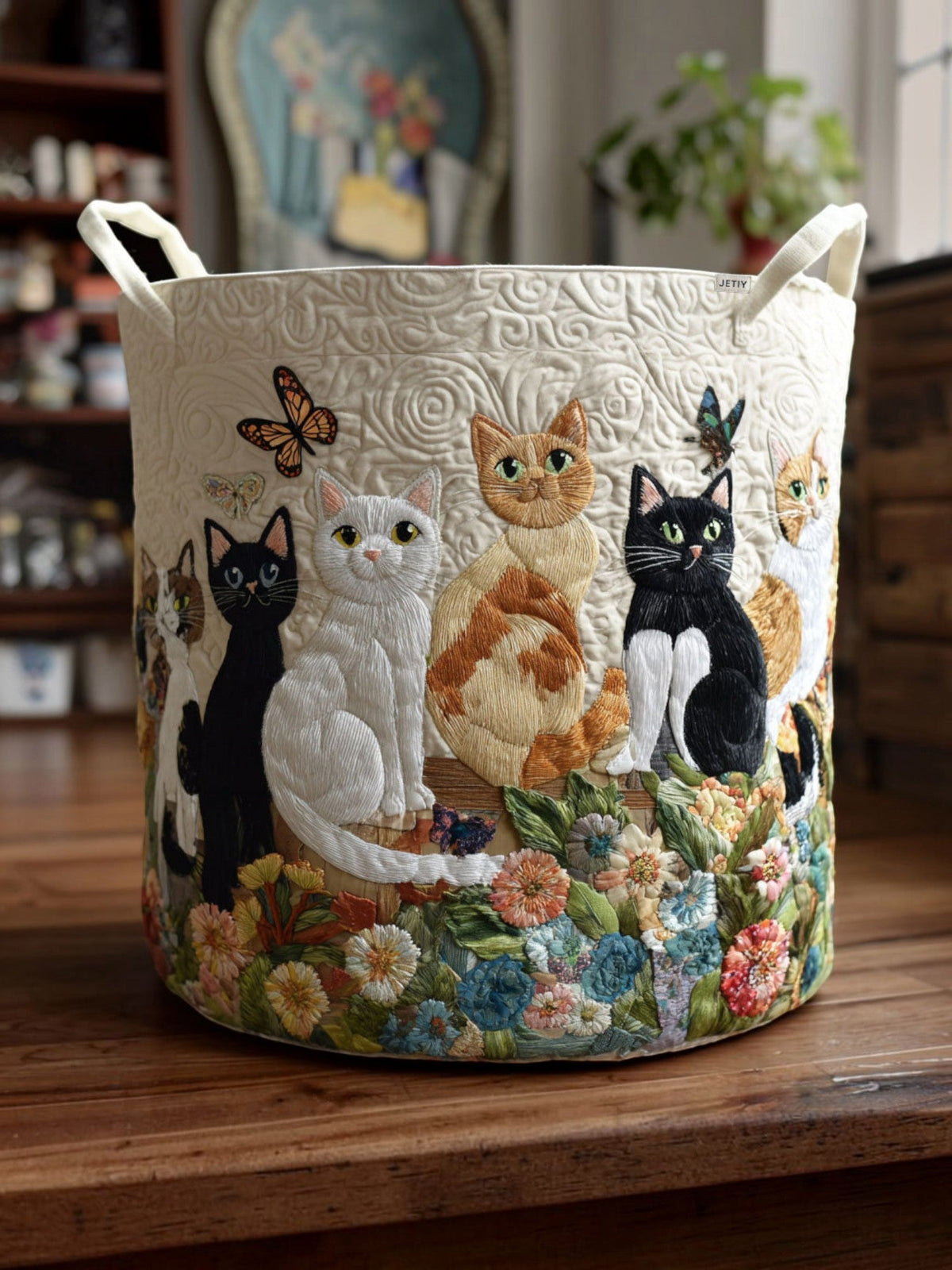 Gatos de Jardín | Cesta de Almacenaje Acolchada