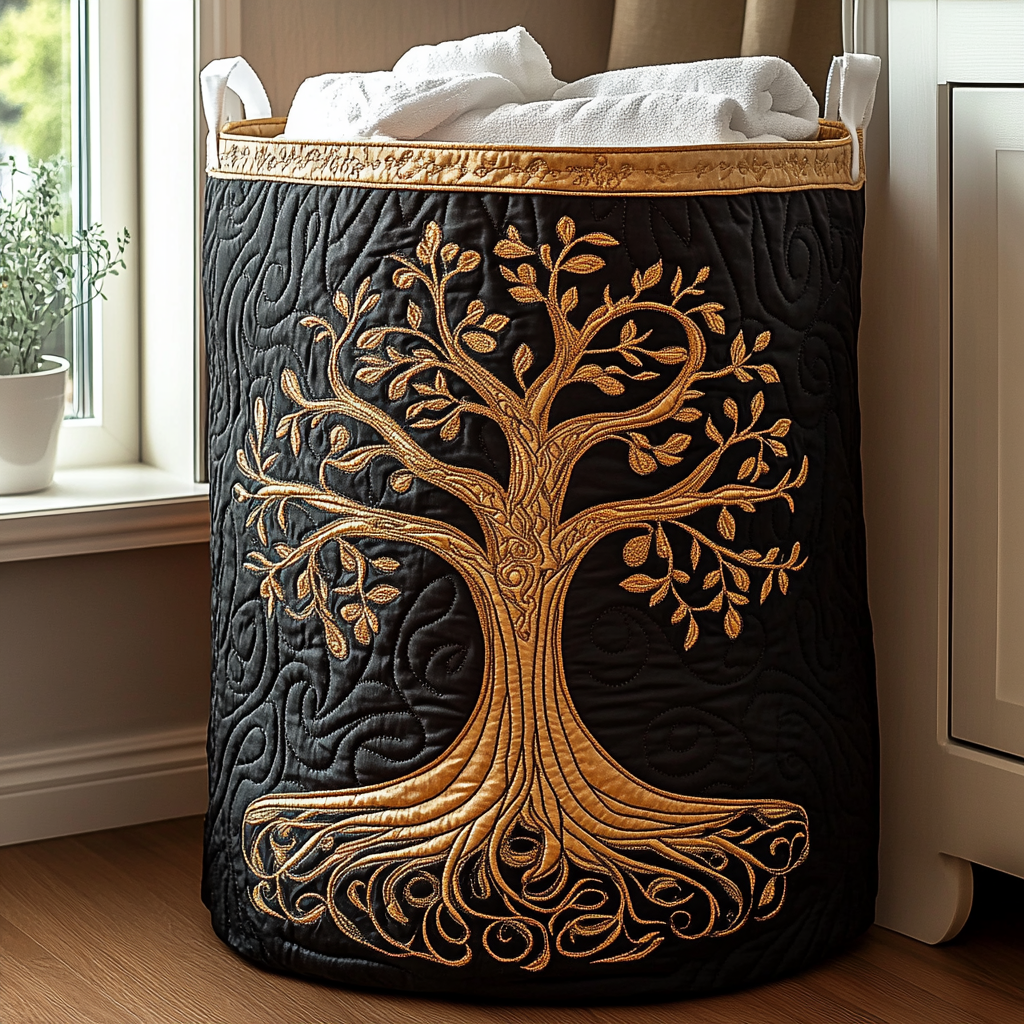 Árbol de la Vida | Cesta de Almacenaje Acolchada