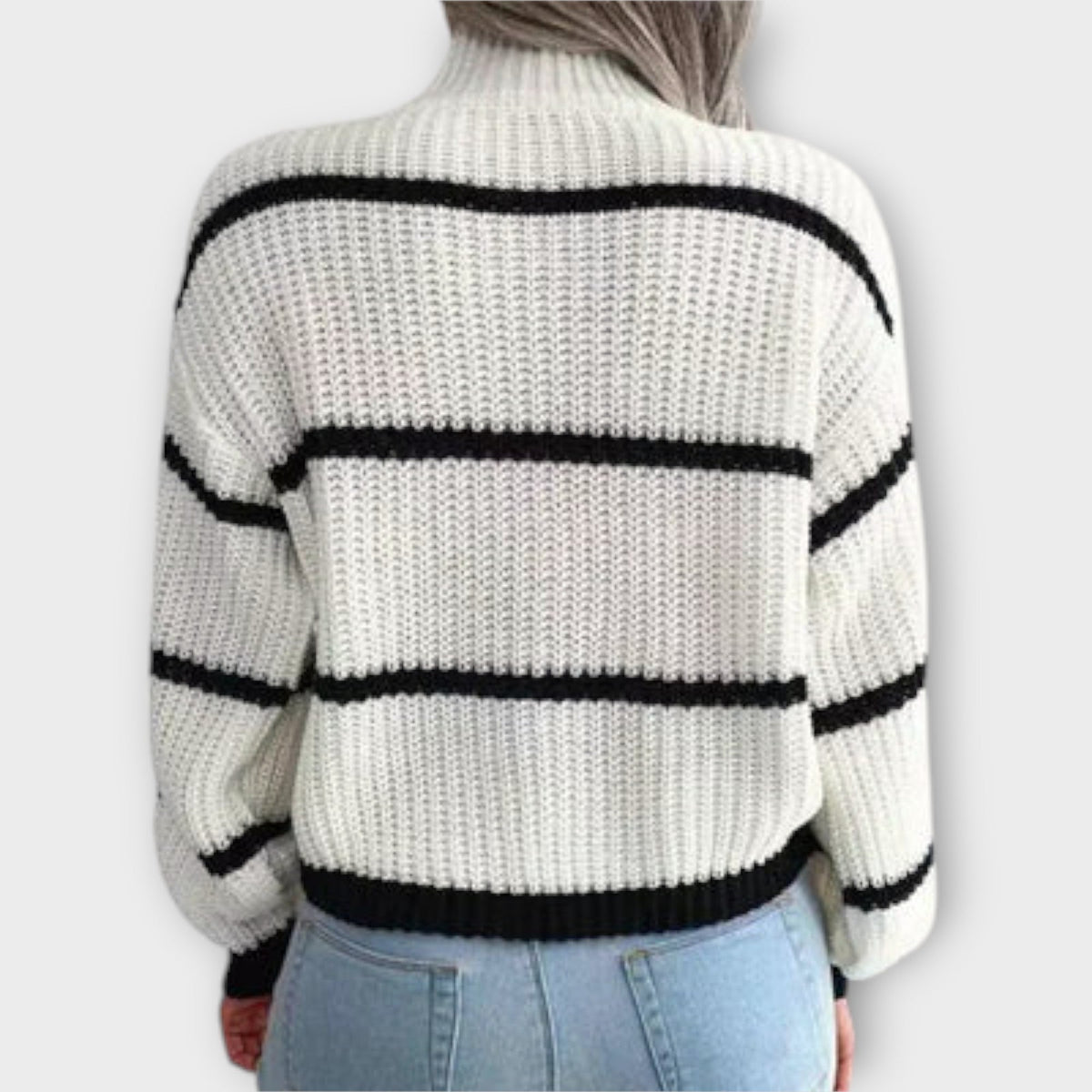 Chavala - Suéter de cuello alto a rayas
