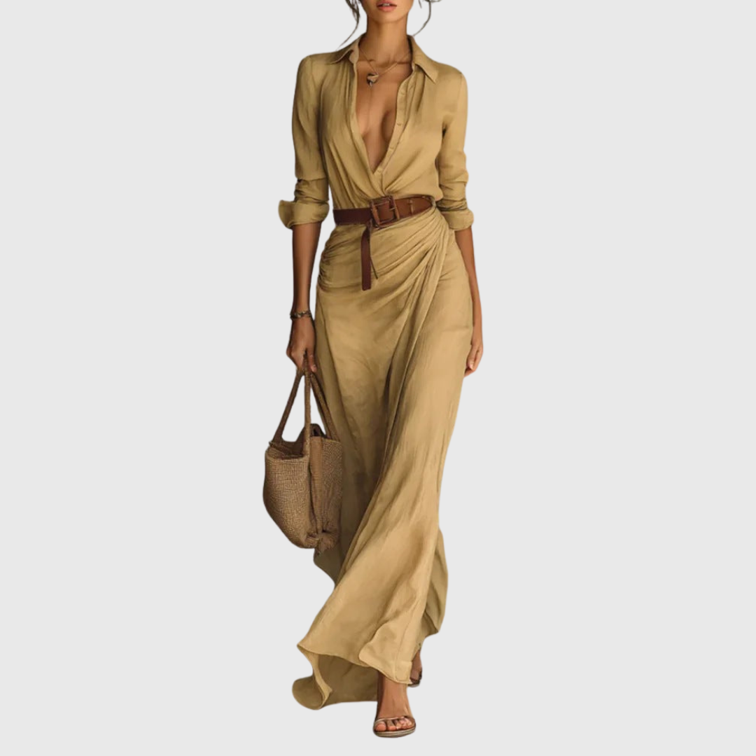 Thames – Vestido maxi elegante envolvente
