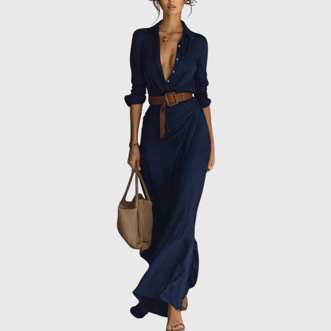 Thames – Vestido maxi elegante envolvente