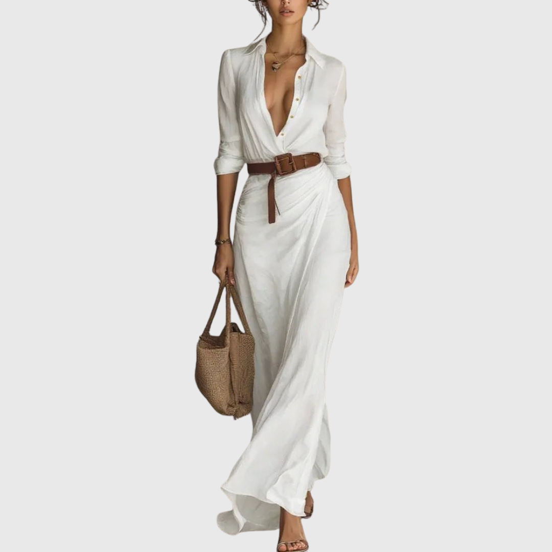 Thames – Vestido maxi elegante envolvente