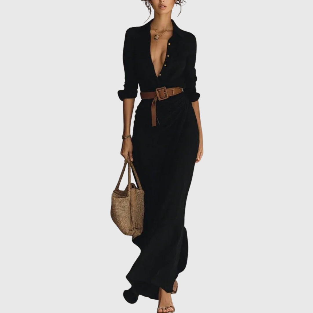 Thames – Vestido maxi elegante envolvente