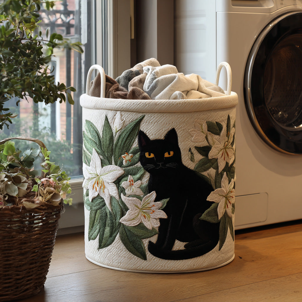 Gato Curioso | Cesta de Almacenaje Acolchada