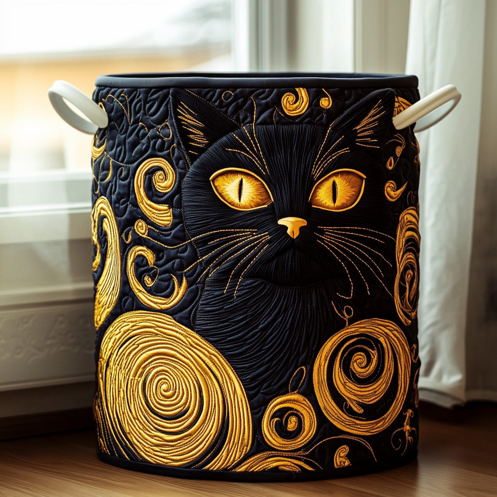Gato Curioso | Cesta de Almacenaje Acolchada