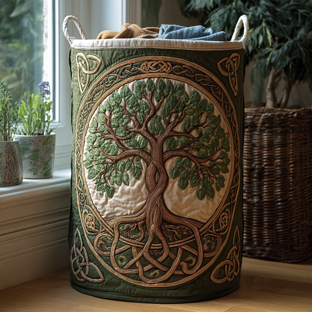 Árbol de la Vida | Cesta de Almacenaje Acolchada