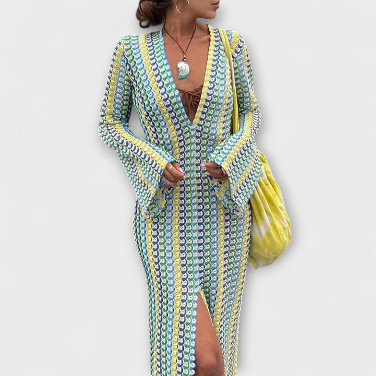 Elina – Vestido maxi con escote en V y estilo veraniego
