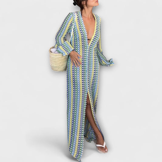 Elina – Vestido maxi con escote en V y estilo veraniego