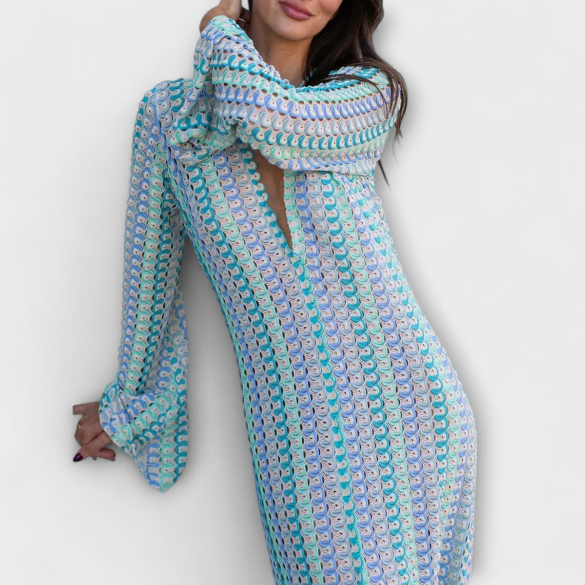 Elina – Vestido maxi con escote en V y estilo veraniego