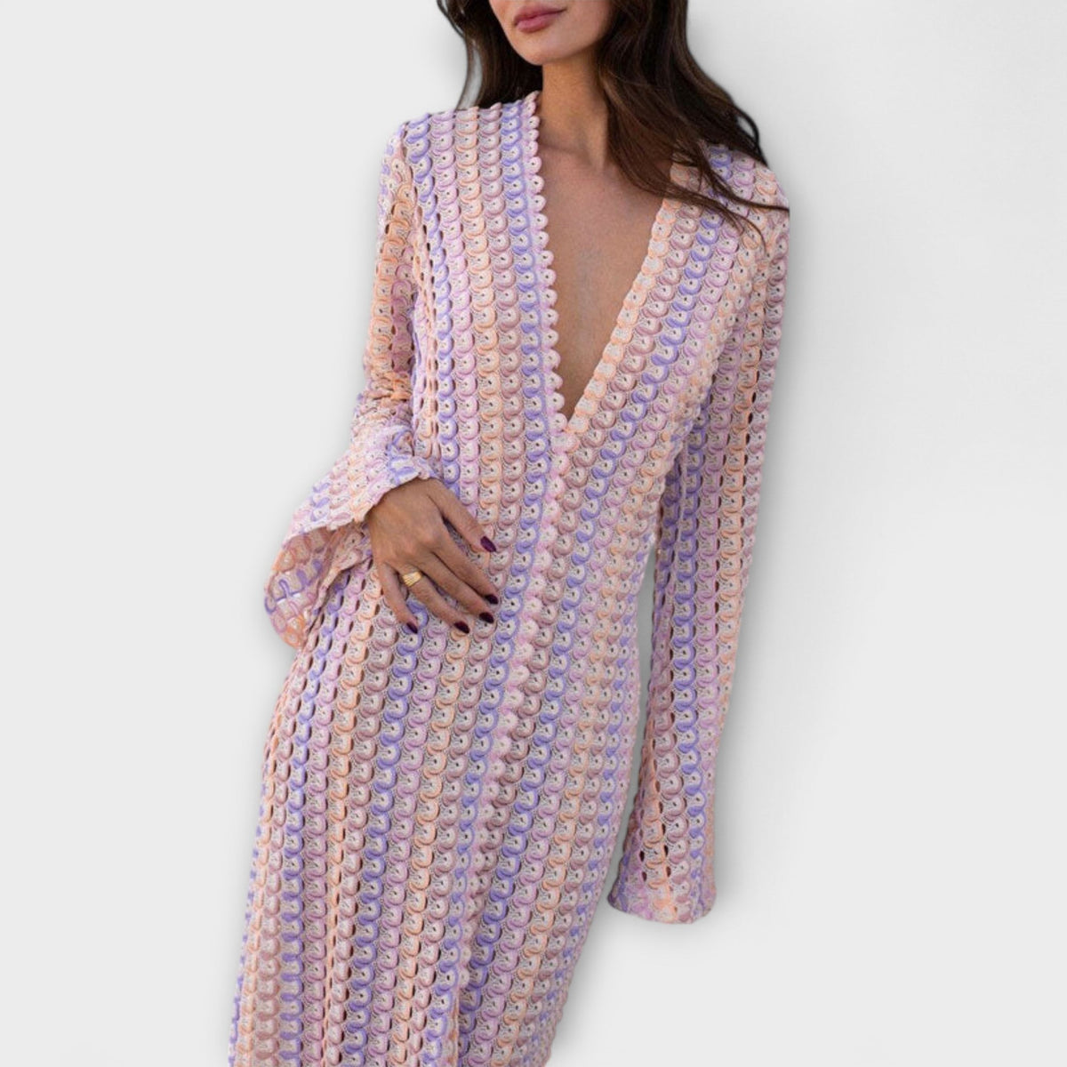 Elina – Vestido maxi con escote en V y estilo veraniego