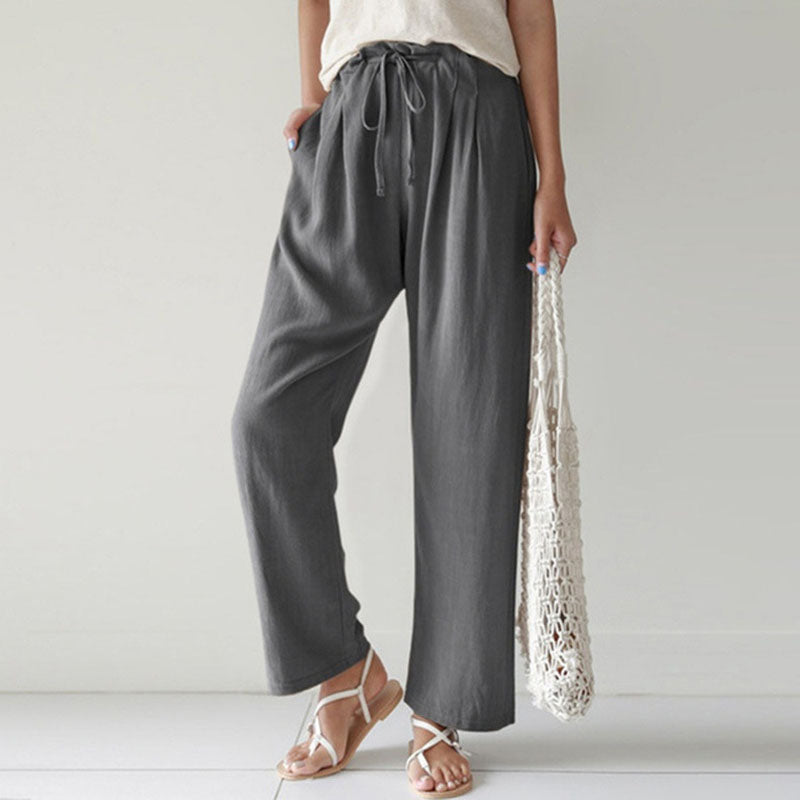 Vara - Pantalones Relaxed Fit con Cuerda