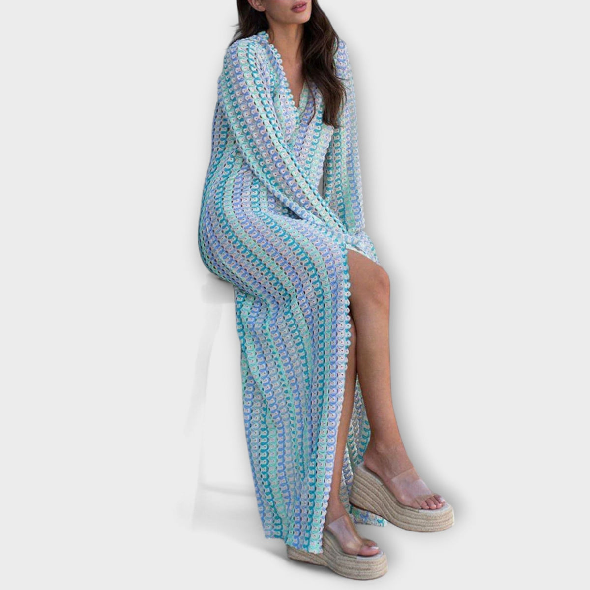 Elina – Vestido maxi con escote en V y estilo veraniego