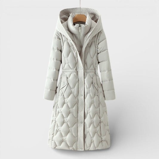 Magdalena | Elegante abrigo largo con capucha