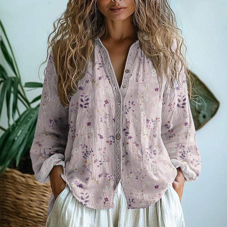 Sofía – Blusa casual con motivo natural