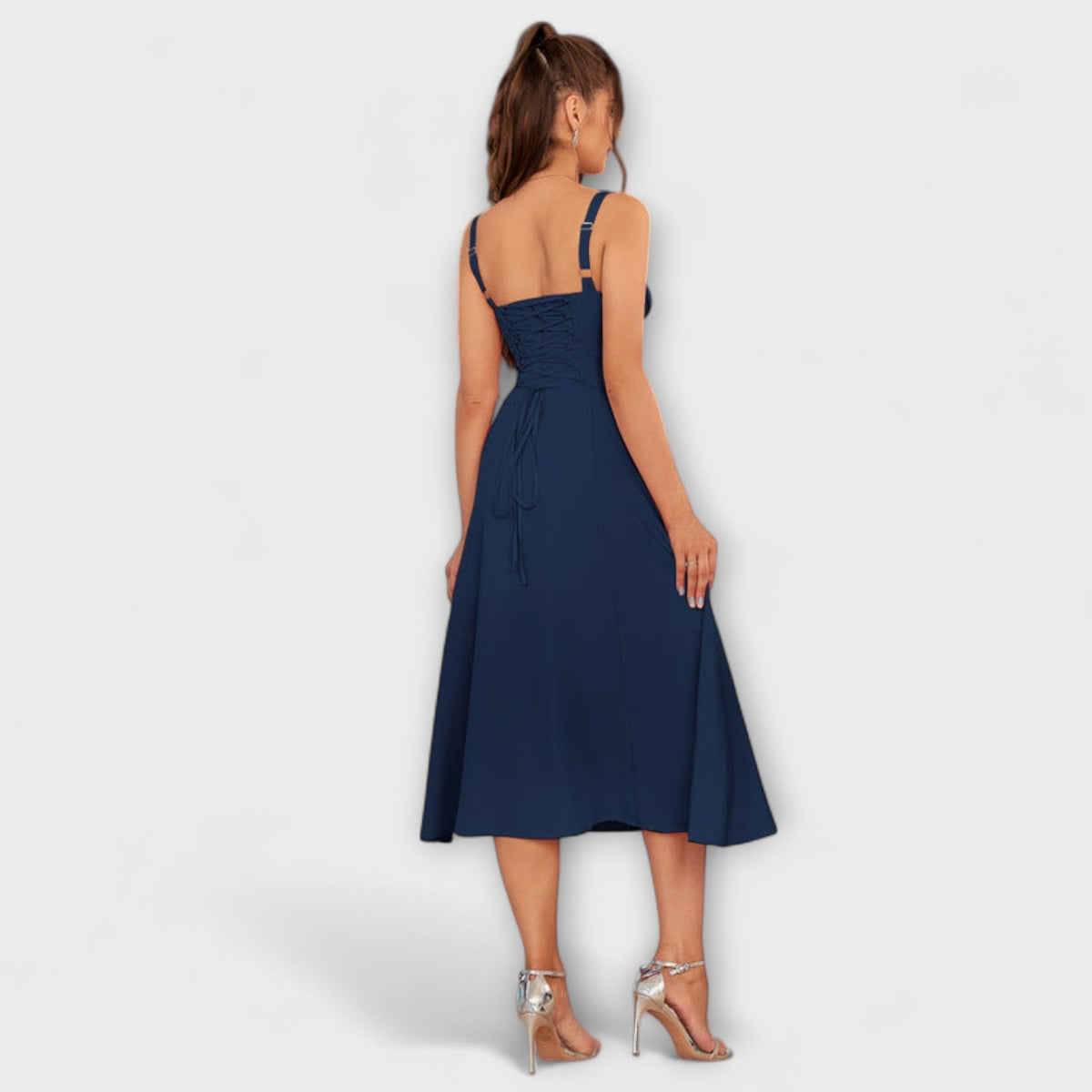Nadežda - Top de vestido rosa con detalle de abertura
