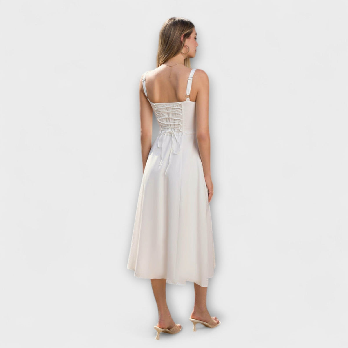 Nadežda - Top de vestido rosa con detalle de abertura