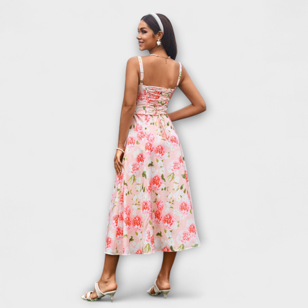 Nadežda - Top de vestido rosa con detalle de abertura