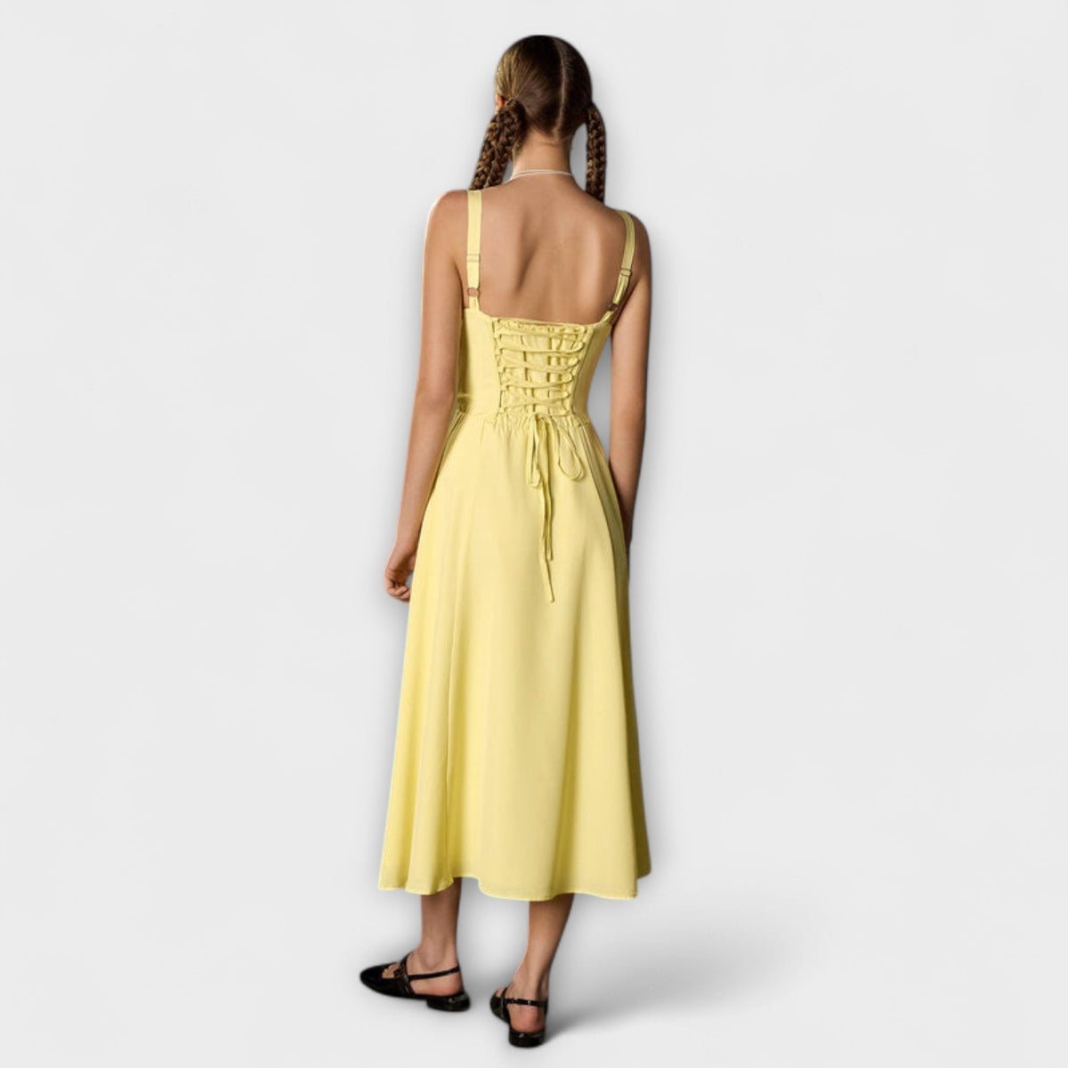 Nadežda - Top de vestido rosa con detalle de abertura