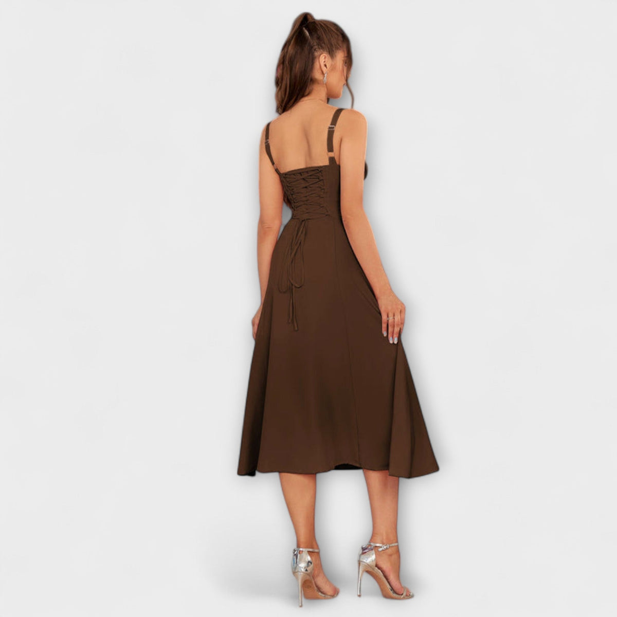 Nadežda - Top de vestido rosa con detalle de abertura