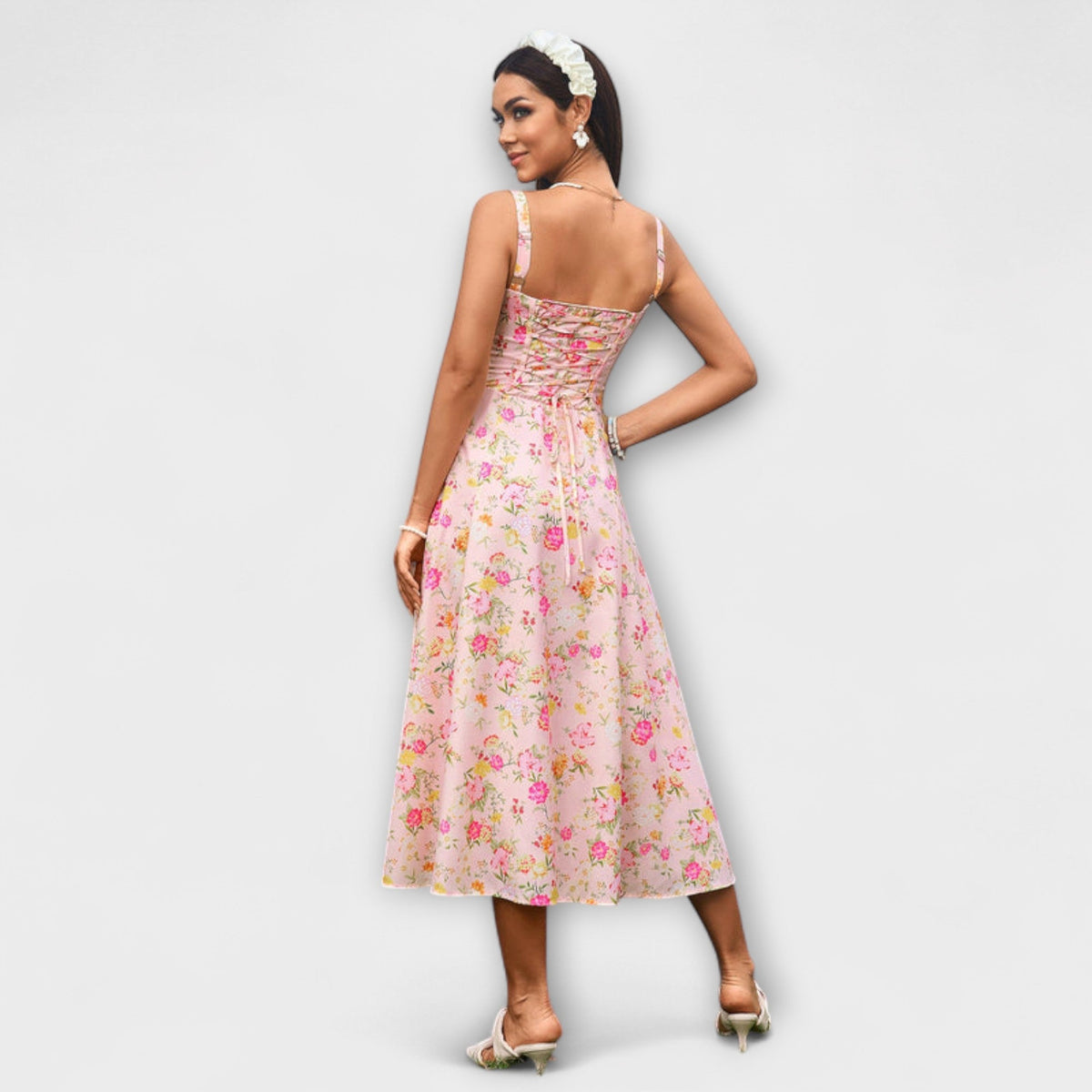 Nadežda - Top de vestido rosa con detalle de abertura