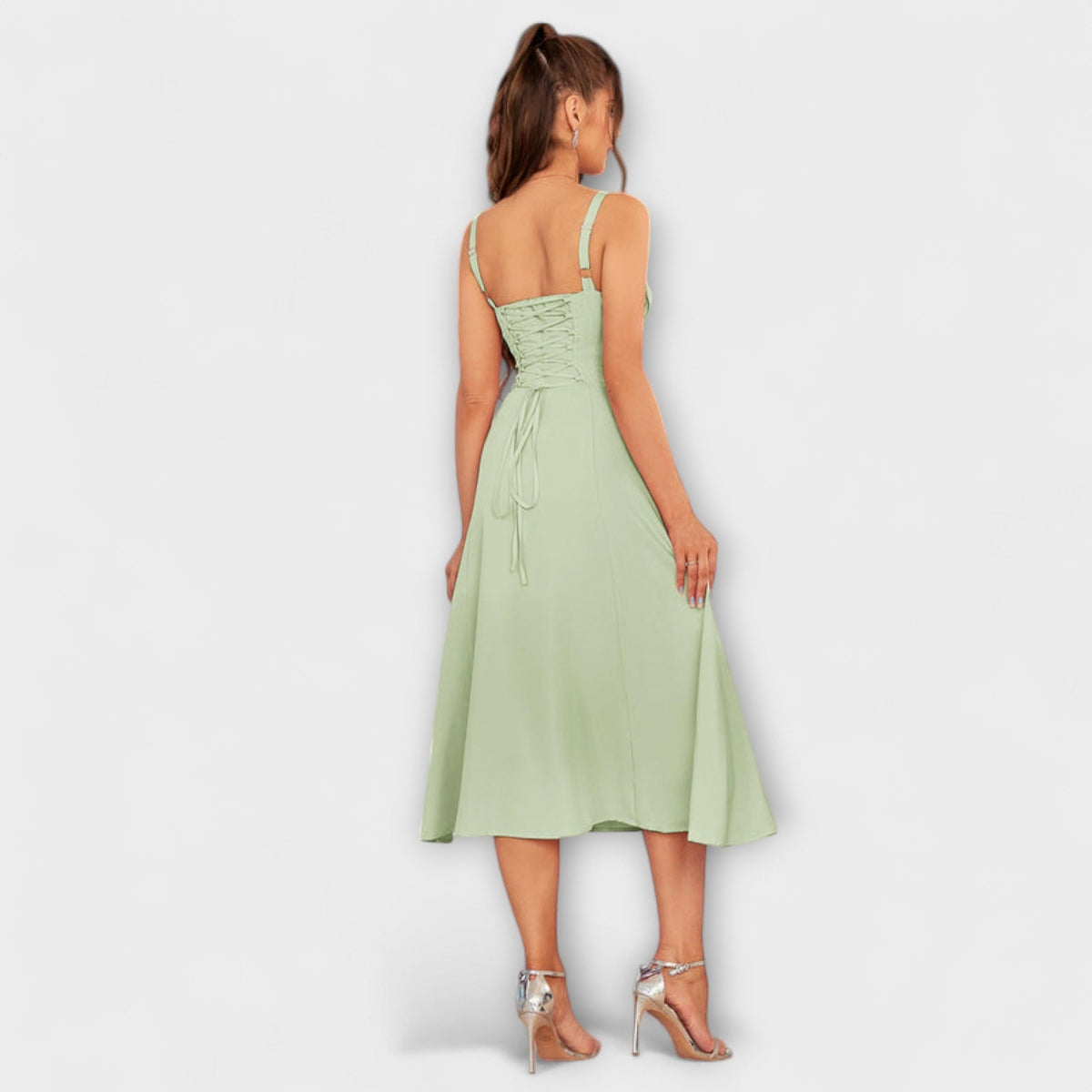 Nadežda - Top de vestido rosa con detalle de abertura