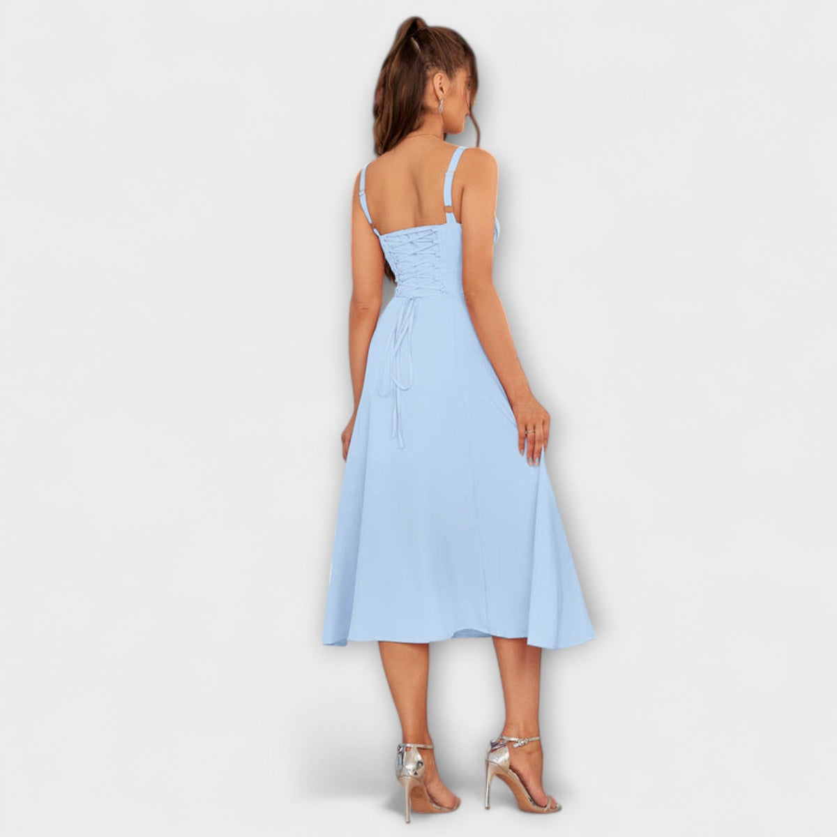 Nadežda - Top de vestido rosa con detalle de abertura