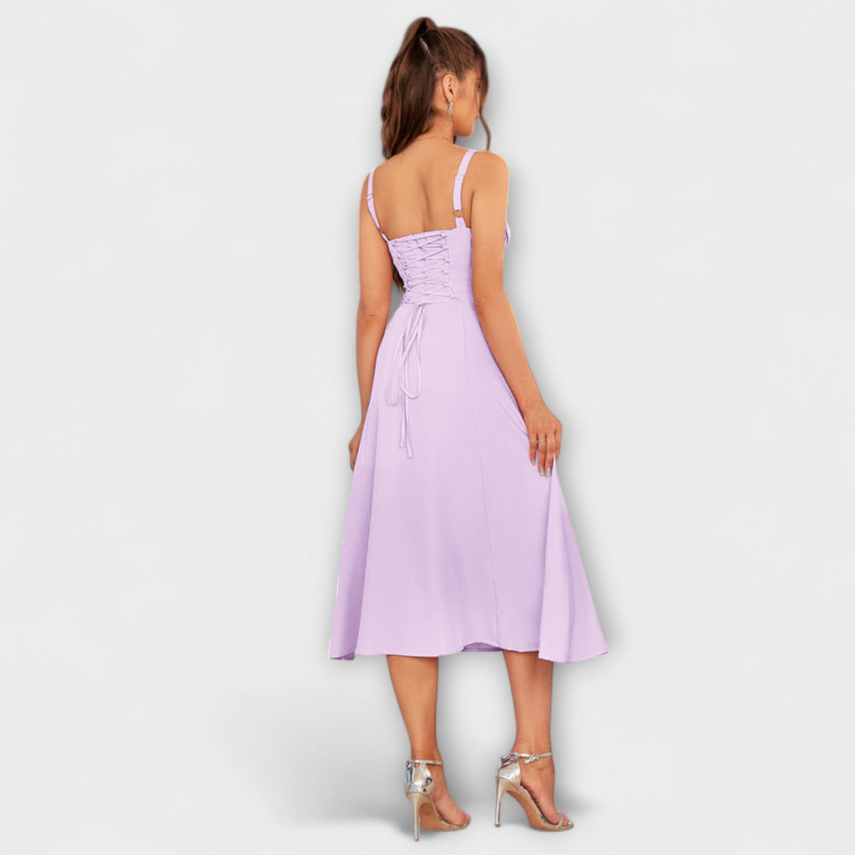 Nadežda - Top de vestido rosa con detalle de abertura