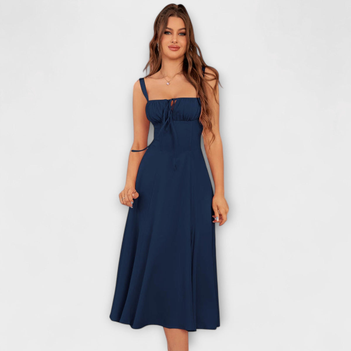 Nadežda - Top de vestido rosa con detalle de abertura