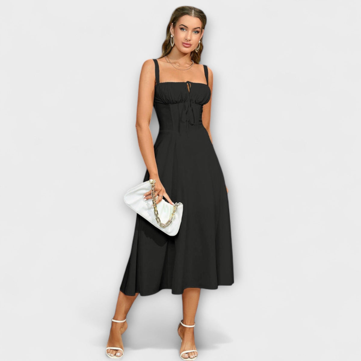 Nadežda - Top de vestido rosa con detalle de abertura