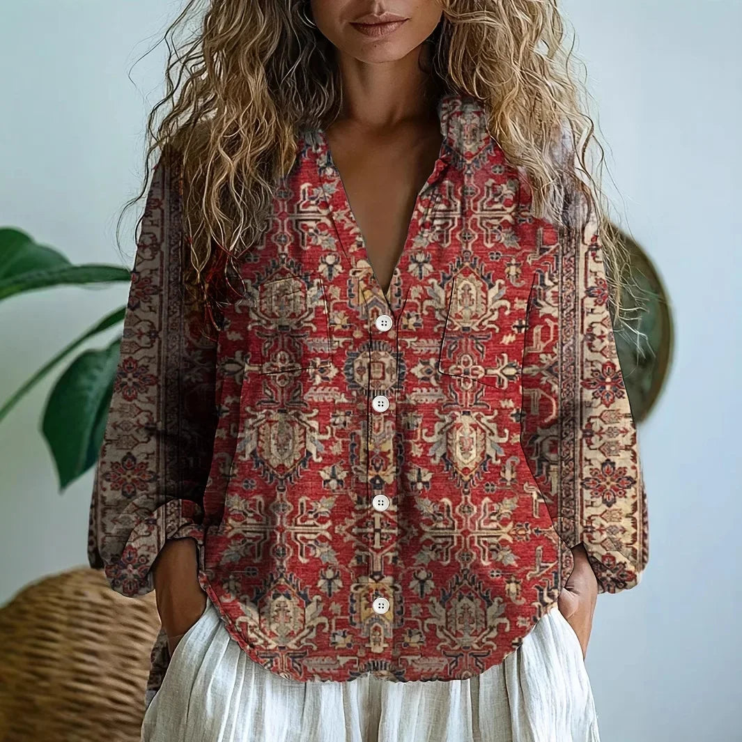 Sofía – Blusa casual con motivo natural