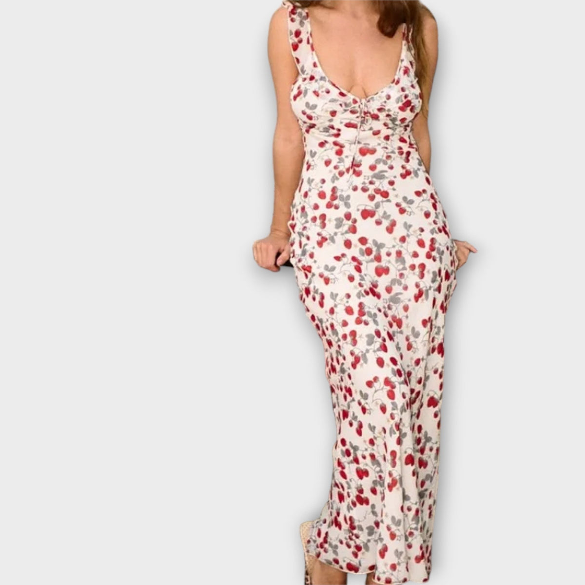 Ropa Maxi con Motivo Floral Criptográfico