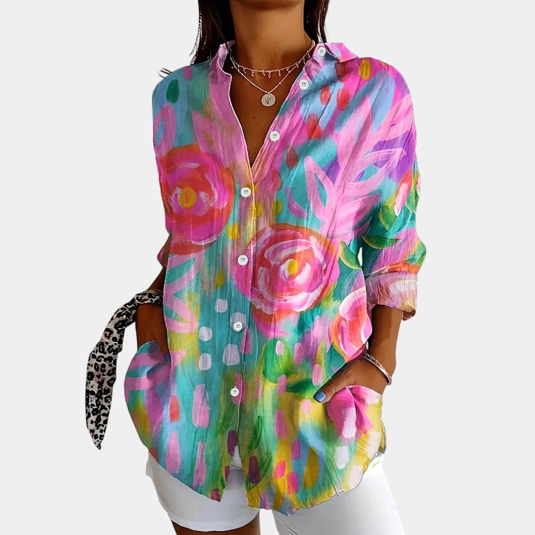 Nika – Blusa de verano con motivo vibrante