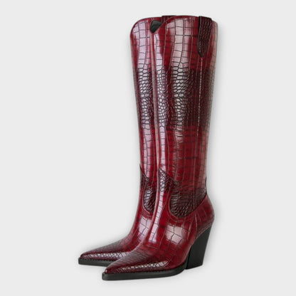 Zapatos con motivo de cocodrilo y tacón elegante