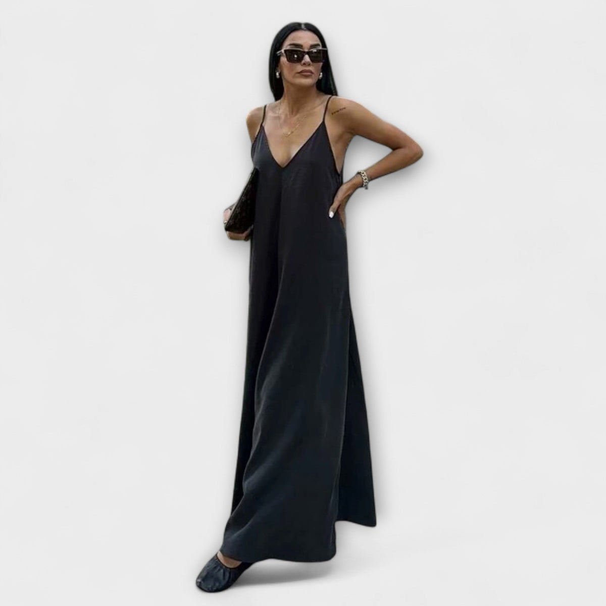 Vestido maxi con tirantes