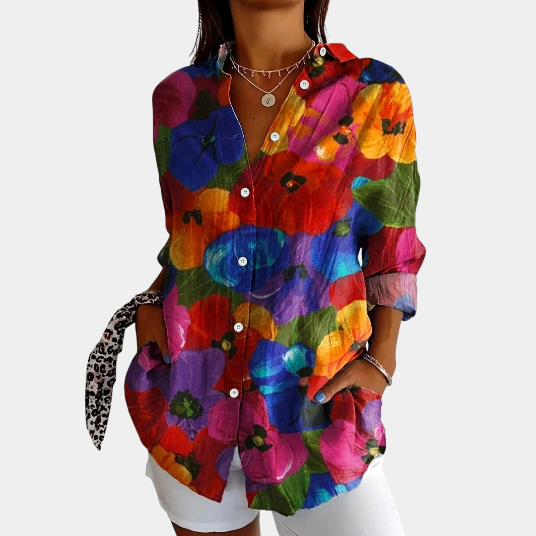 Nika – Blusa de verano con motivo vibrante