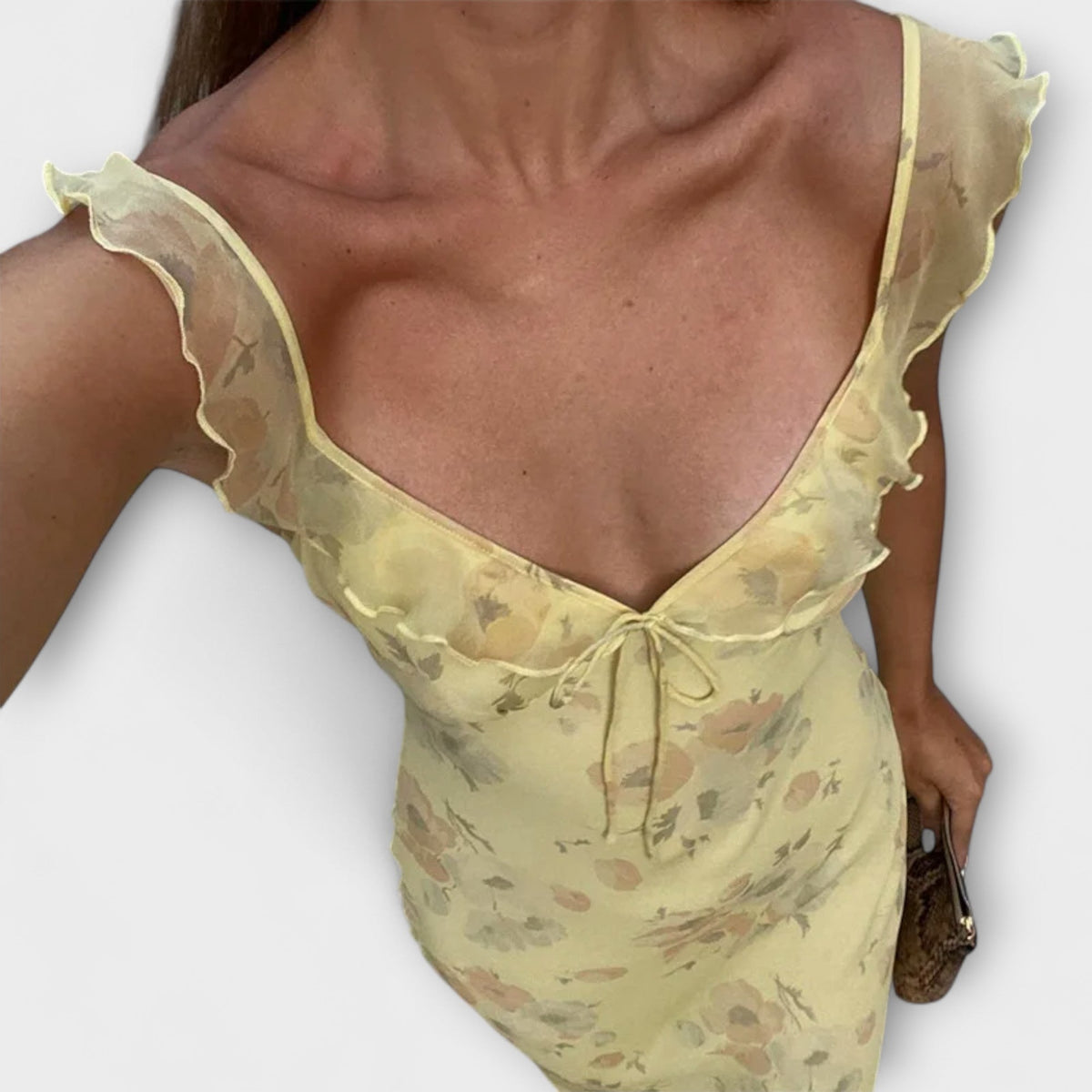 Ropa Maxi con Motivo Floral Criptográfico