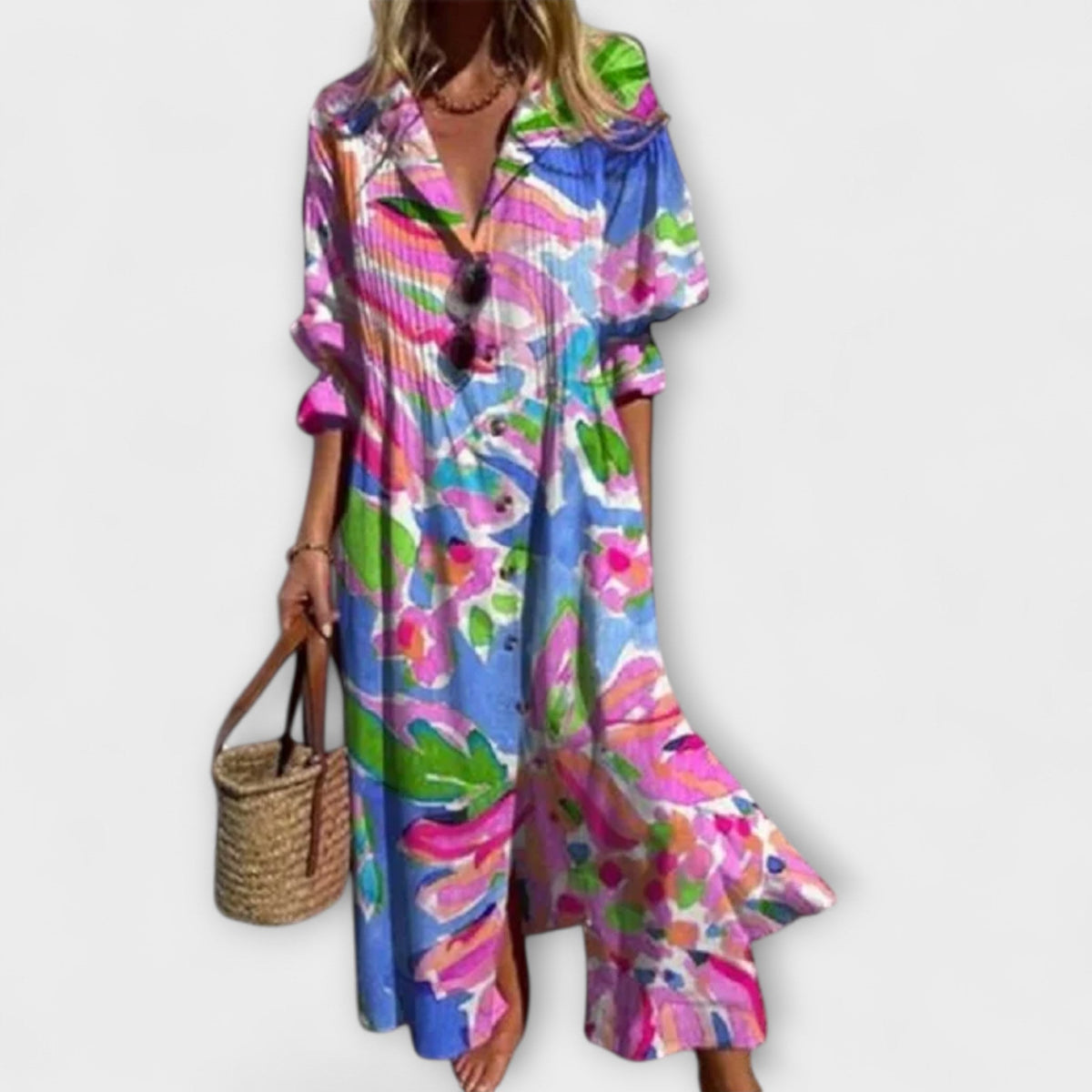 Lila - Vestido Maxi Lichotivé con Cobertura para el Vientre