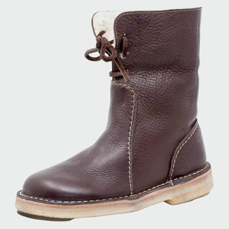Zapatos de cuero impermeables con forro de lana