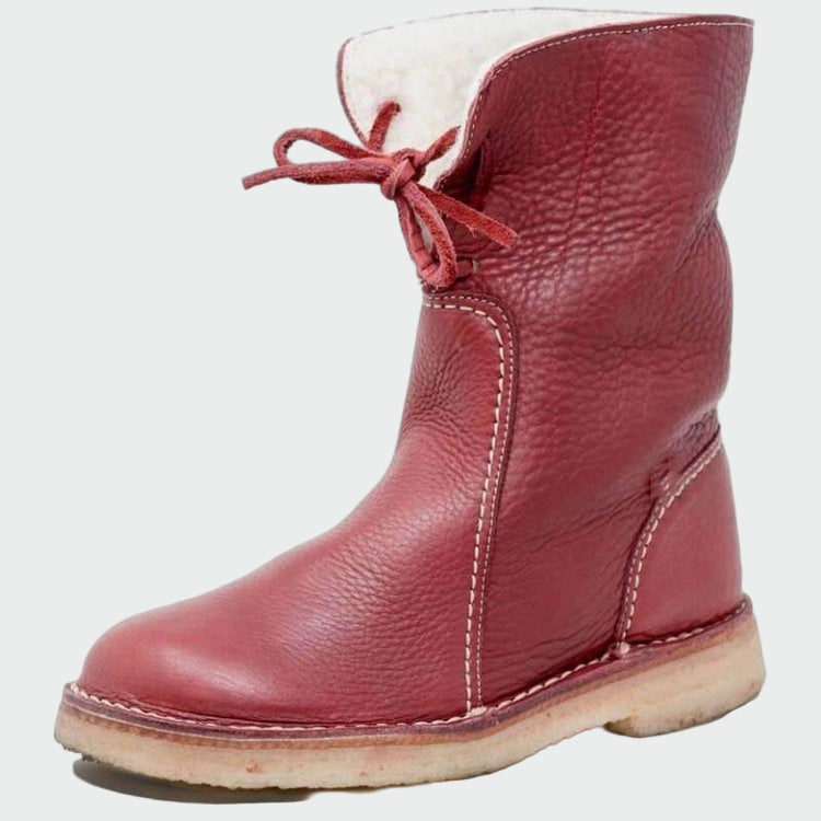 Zapatos de cuero impermeables con forro de lana