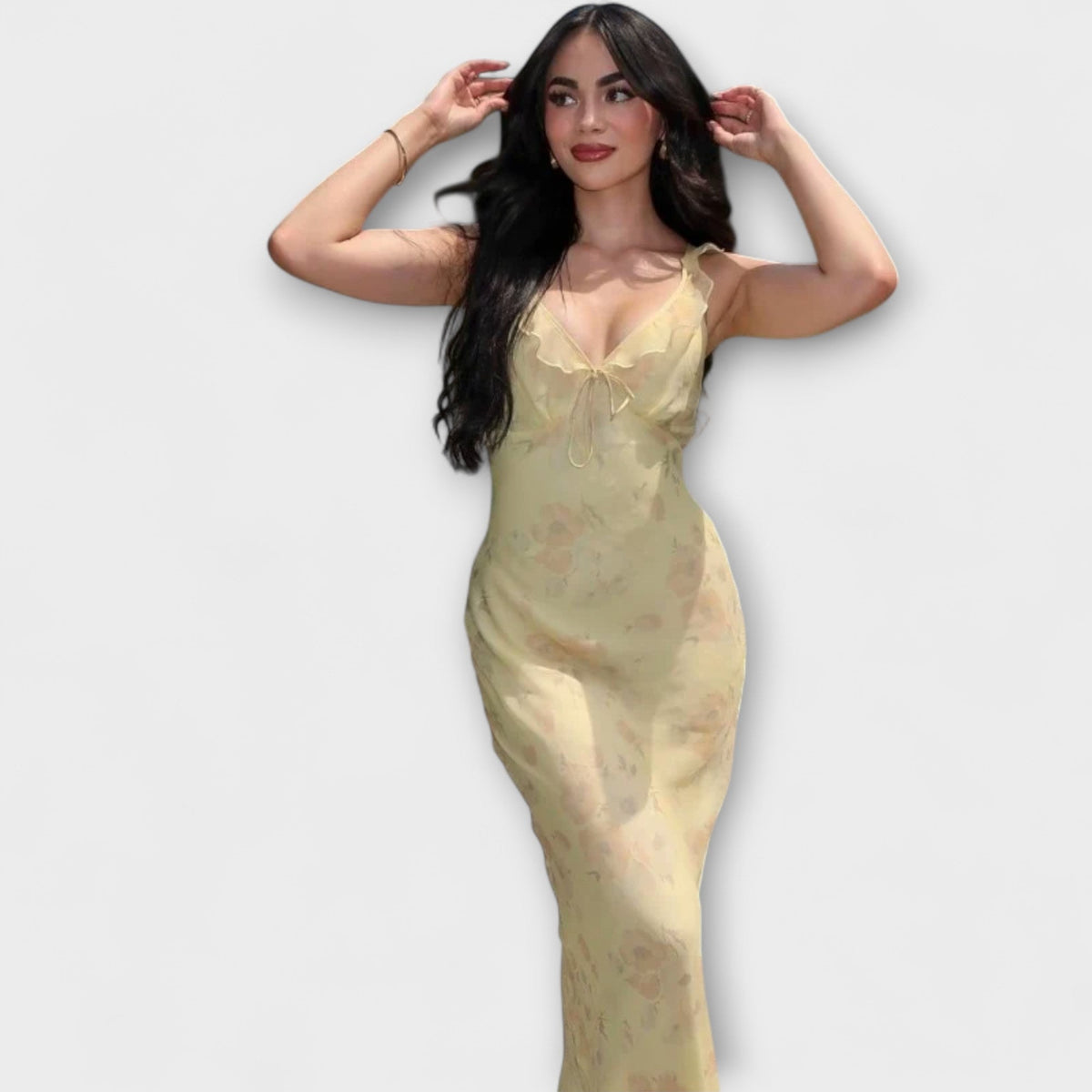 Ropa Maxi con Motivo Floral Criptográfico