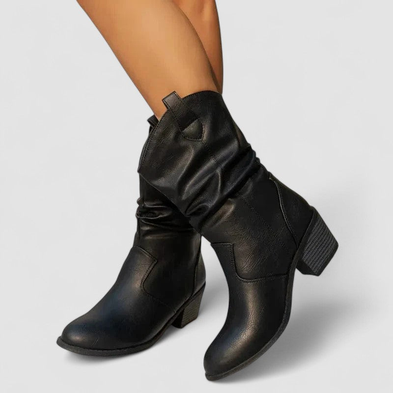 Leonor™ | Botas de Tacón Caídas