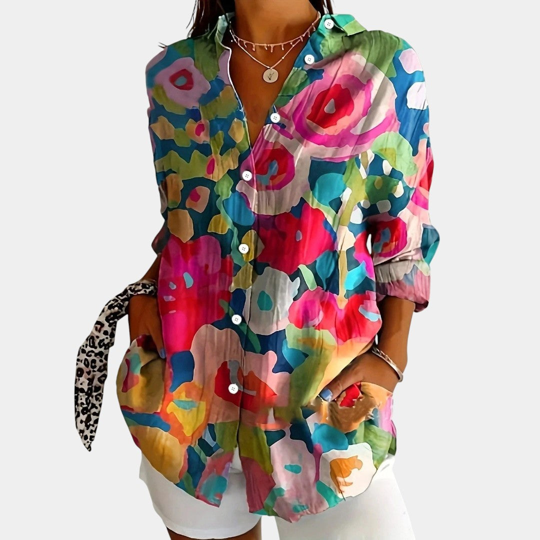 Nika – Blusa veraniega de motivo vibrante