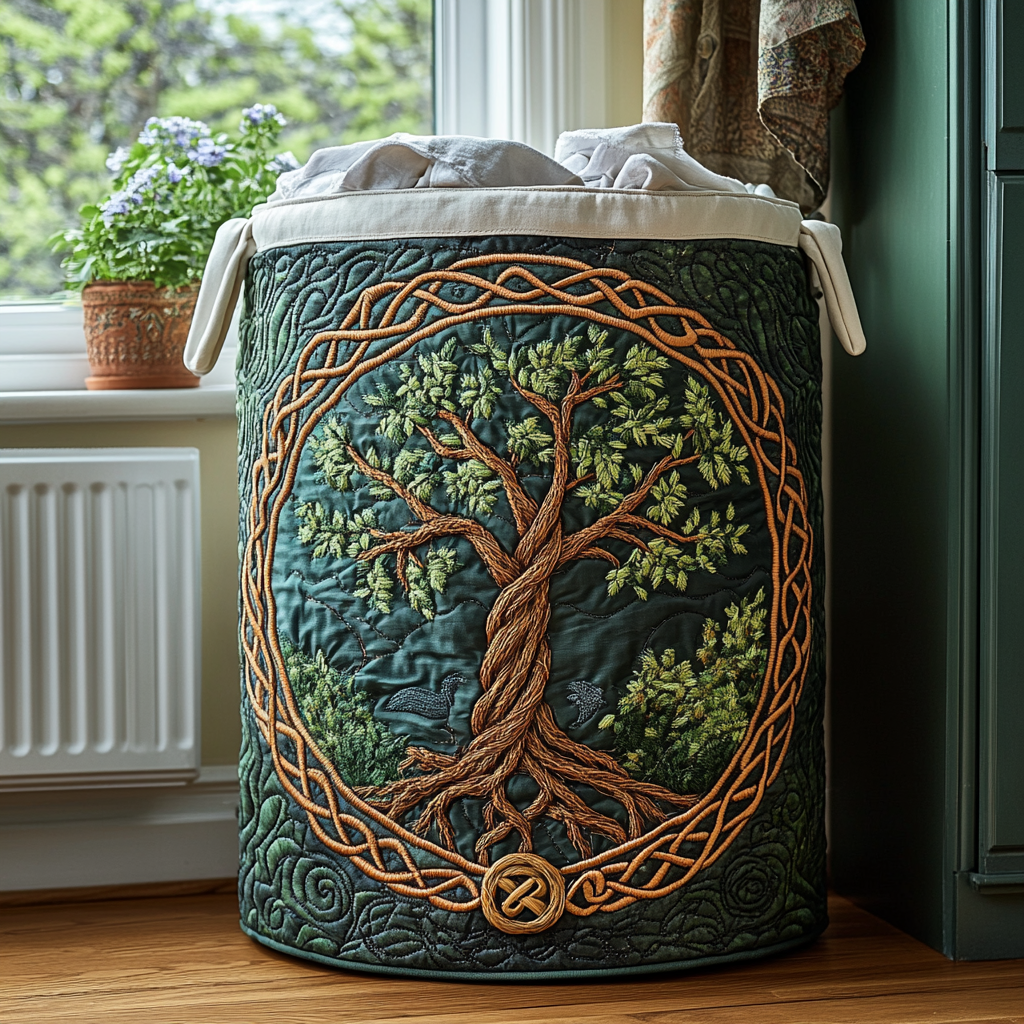 Árbol de la Vida | Cesta de Almacenaje Acolchada